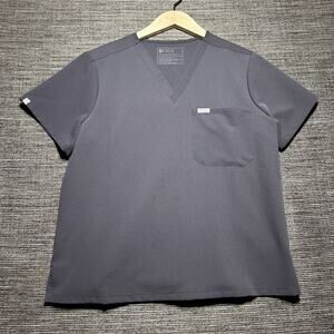 Figs Shirt Women's L Gray V Neck Scrubs Catarina Petite 1000212